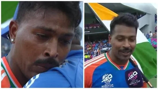 Hardik Pandya in tears after India’s World Cup win